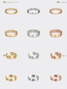 Love Ring Designer Ring Star Diamond Carti Rings 4mm Para Mulheres Acessórios de Jóias de Luxo Titânio Aço Banhado a Ouro Nunca Desbota Não é Alérgico