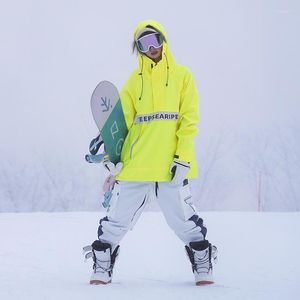 Kayak Ceketleri 2022 Kadın Hoodie Ski Takım Açık Hava Ski Snowboard Erkek Kış üstleri Rüzgar Popaması Su geçirmez ceket