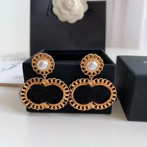 Fashion big round dangle designer earrings for women party wedding engagement lovers gift jewelry with flannel bag