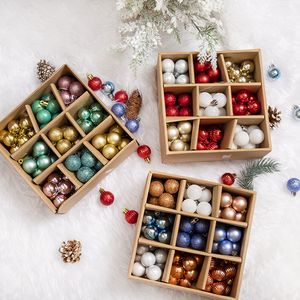 Målad boll julgran boll dekorativ pendell present elektropläterad 99 st i en låda för hemfest