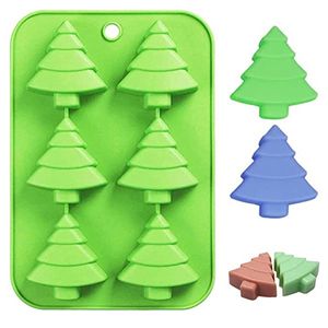 6-Cavity Christmas Tree Silicone Mold Candy Chocolate Cookies Mousse Cake Handmited Soap Non-Stick Mold Baking Tools MJ0999