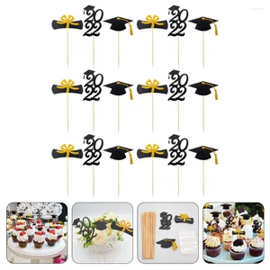 お祝いのサプライズ卒業ケーキグラードパーティーの装飾トッパーピック2022カップケーキクラステーブルおめでとうございますアペタイザーカクテルスティック