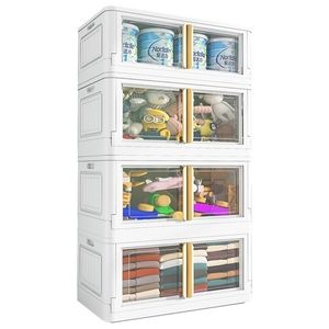 Storage Boxes Bins Large Double Door Plastic Wardrobe Toy Foldable Sorting Baby Clothes Organizer Drawer Cosmetic 221028