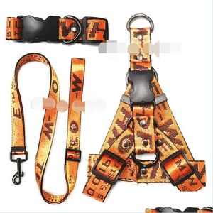 Dog Collars leashes no pll dog harness designer collars leashes set letter pattern cats harness leash安全ベルト