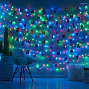 Noel Süslemeleri 10m LED String Lights Po Klip USB USB Dış Mekan Dekorasyonlu Çelenk Dekorasyon Tatil Partisi Düğün Peri Aydınlatma