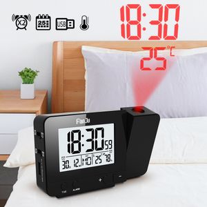 Desk Table Clocks FanJu FJ3531 Alarm Digital Date Snooze Function Backlight Watch Wall Projector Led With Time Projection 221031