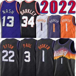 Devin 1 Booker 3 Chris DeAndre Paul Ayton Jersey Basketball Retro Steve 13 Nash Charles 34 Barkley Jerseys S Aztec