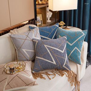 Pillow 45x45cm Chenille Fabric Stripe Polyester Pillowcase Outdoor Home Decoration Sofa For Living Room Throw Cover