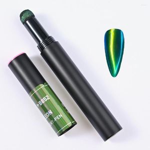 Paznokcie brokat chameleon lustro powietrza poduszka magiczna proszek Change Color Rub Efekt Pen Manicure Pigment Dust