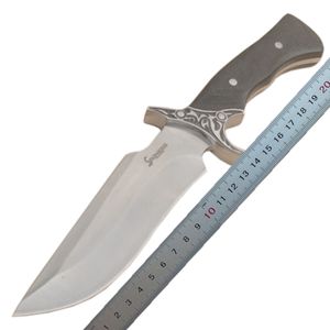 1 Pz G1029 Sopravvivenza Coltello Dritto 5Cr13Mov Satin Drop Point Lama Full Tang Manico in Legno Outdoor Campeggio Escursionismo Caccia Lame Fisse Coltelli con Fodero in Pelle