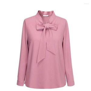 Camicette da donna 2022 di grandi dimensioni primavera semplice ufficio camicetta da donna camicia femminile fiocco top manica lunga casual coreano stile OL donne allentate