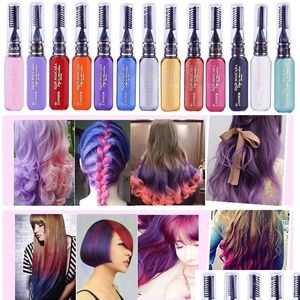 Hair Colors 13 Colors Oneoff Hair Color Dye Temporary Nontoxic Diy Mascara Washable Onetime Crayons 12Pcs Drop Delivery 2022 Product Dhpel