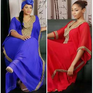 Ropa étnica Kaftan Dubai Abaya Turquía musulmán gasa Maxi vestido Islam vestidos africanos para mujeres de talla grande Boubou Djellaba Femme