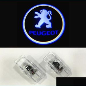 Декоративные светильники 2pcs/set for Peugeot Door Logo Light Projector Wireless Shadow Shadow Welcome Laser Lamp 508 408 308 3008 4008 5008 DH9M