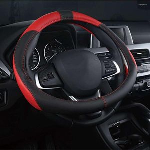 Steering Wheel Covers Car-styling Cover Carbon Fiber Leather 37-38CM Cars Anti Slip Breathable Universal Auto Accessories