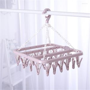 Clothing Storage 32 Clip Folding Drying Rack Underwear Socks Multi-functional Clothes Plastic Portable Cloth