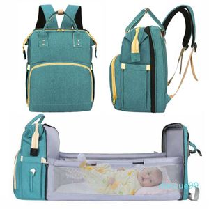 Bebek seyahati için katlanır yatak ile büyük mum mumya hamile bebek bezi çantaları anne için açık sırt çantası değiştiren bebek arabası el çantası209k