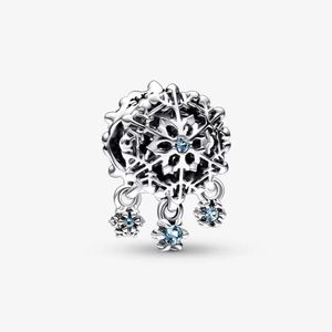 New snowflake Charm Beads Love Pendant DIY fit Pandora Style Bracelet Women Jewelry Gift