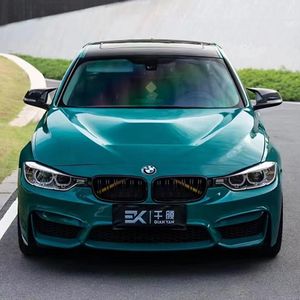 Super Glossy British Racing Green Vinyl Wrap Film Adhesive Sticker Decal Wrapping Gloss Car Foil Roll with Air Release PET Liner