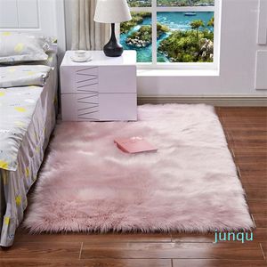 Dywany luksusowe dywaniki faux futra puszyste dywan sypialnia imitacja wełny wełnalne okno