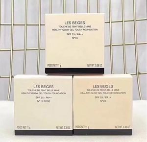 Верхний Le Beiges Healthy Glow Gel Touch Foundation Powder N10 N20 N12 Touche de Teint Belle шахта прозрачная нажатая порошок с щеткой