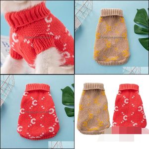 Dog Apparel Winter Pet Sweater Turtleneck Knitted Brands Dog Apparel With Classic Jacquard Letter Pattern Designer Clothes For Small Dh4S0