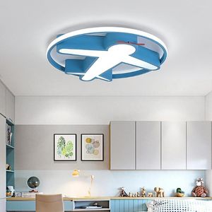 Ceiling Lights Nordic LED Airplane Light Modern Metallic Round Circle Lamps For Kids Room Girls Children Bedroom Baby Home