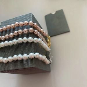 Fashion Female Pearl Beaded Necklace For Women Jewelry Brand Gold Chain Designer Necklaces Pendant Chains Punk Atmosphere With Box