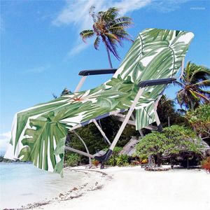 Chair Covers Portable Summer Beach Cover With Side Pocket Soft Cozy Microfiber Lounge Towel Lazy Folding Recliner