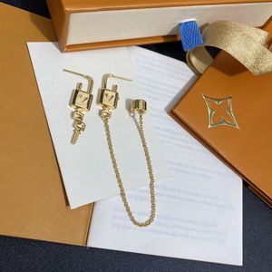 Luxury AB Style Women Fashion Tassel Stud Stainless Steel Lover Gifts Designer Studs Jewelry High Polish Engagement Earrings Wholesale With BOX