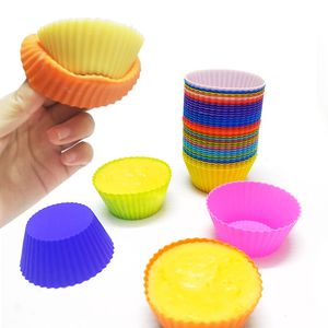 Stampo per cupcake in silicone Stella di rosa Cuore a forma rotonda Muffin Cupcakes Stampi per dolci da cucina Utensili per la decorazione della torta del vassoio per dolci da cucina