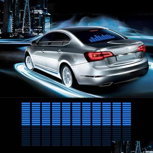 Adesivos de carro Música de carro Rhythm Changed Jumpy Sticker Led Flash Light Lamp ativado Equalizer El Sheet Rear Window Styling Cool Drop Dhvxe
