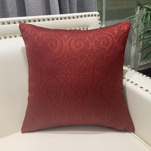 Pillow Vintage Dark Red Damask Woven Home Decorative Interior Case Sofa Armchair Square Cover 45x45cm 1pc/lot