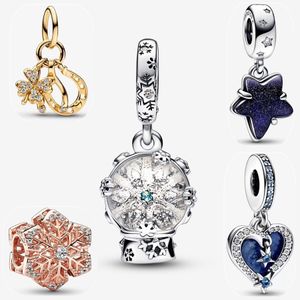 Designer Snowflake Pendant Charm Beads Diy Fit Pandora Style Armband Women's Jewelry