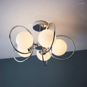Avizeler Modern LED Cam Tavan Işığı Oturma Odası Yemek Yatak Odası Ev Kapalı Krom Gümüş Tasarım Lambası Armatürleri