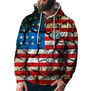 Men's T Shirts Autumn 3d Fun Brand Design American Flag Hoodie Fashion Men And Women Sports Streetwear Skateboard Thin Pullover