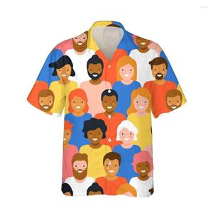 Men's Casual Shirts Jumeast 3d Colorful Humor People Printed Hawaiian Funny Shirt Men Short Sleeve Trendy Mens Fashion Streetwear