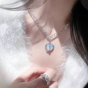 Love Heart Chocker Necklace for Women Gold Color Pendant Chain Fashion Jewelry Party Gift