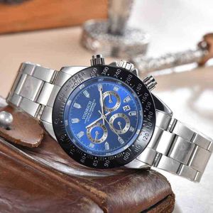 Stainless steel sj f men's watches wrist Luxury designer alloy multi-function three-eye concept automatic is not waterproof