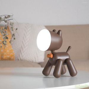 Table Lamps Novelty Puppy Led Lamp USB Charging Cute Children's Room Nightlight Cartoon Regulation For Bedroom Bedside Decoration