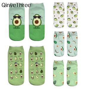 Socks 1 Pair New 3D Printed Cartoon Happy Avocado Cool Fashion Funny Fruit Women Unisex Short Sox Art Novelty Gift Dropship Aliexpre Smtfm