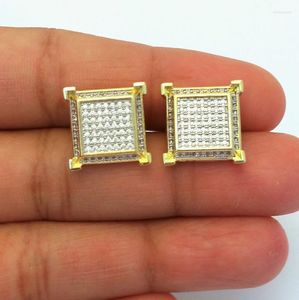 Stud Earrings Promotion High Quality Micro Pave 5A Cz Cubic Zirconia Iced Out Bling Hip Hop Geometric Screw Back Men Earring