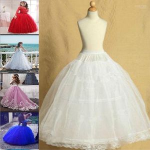 Gonne Gonna stile Lolita Bambini 2 Hoop Pettiskirt Per Matrimonio Flower Girl Sottoveste Sottogonna Slips Regolabile Bambino 2-14 anni