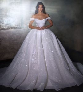 Elegante Dubai 2023 Brautkleider Wunderschöne Brautkleider Ballkleid Perlen Kristall Arabisch Vestido de Noiva Nach Maß