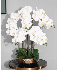 Sahte çiçek yeşillik 1 set yüksek sınıf yapay orkide düzenlemesi lateks silikon gerçek dokunuş büyük boy lüks tablo çiçek ev el dekor yok 221031