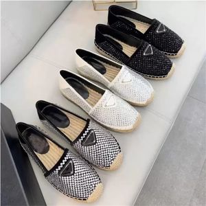 Sapatos femininos clássicos de alta qualidade Mocassins de designer com impressão de outono feitos à mão Sapato de plataforma de palha feito à mão para pescador de couro de vaca Slides tamanho 35-41