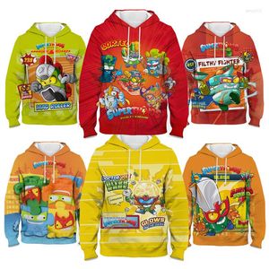 Herrtröjor 2022 superzings tröjor super saker barn/barn färgglada zings serie 7 pojkar flickor vår huva