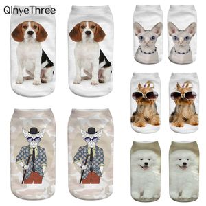 Socks New Fashion Cute Dog 3D Printing Women Ankle Happy Animal Sock Art Puppy Hosiery Cool Life Sox Dropship Drop Delivery 2022 Smtji