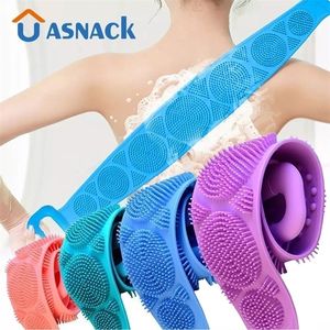 Cleaning Brushes Body Silicone Scrub Exfoliating Sponge Bathroom Shower Back Clean Tool Stain Removal Belt 221028