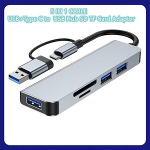 USB-C Hub cable 5-in-1 Type-C Adapter To Power Delivery 3 USB port SD TF Card Reader connector